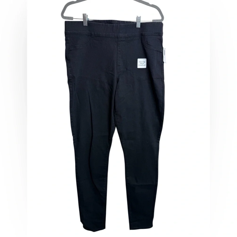 Old Navy Women Black Super Skinny Jeans Size 14 Tall NWT Slimming Waist Stretch - Picture 2 of 11